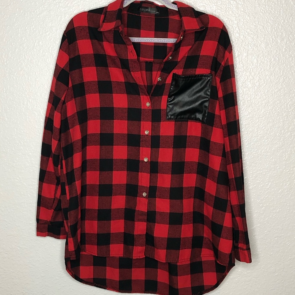 Buffalo Plaid 90s inspired Button Down Flannel